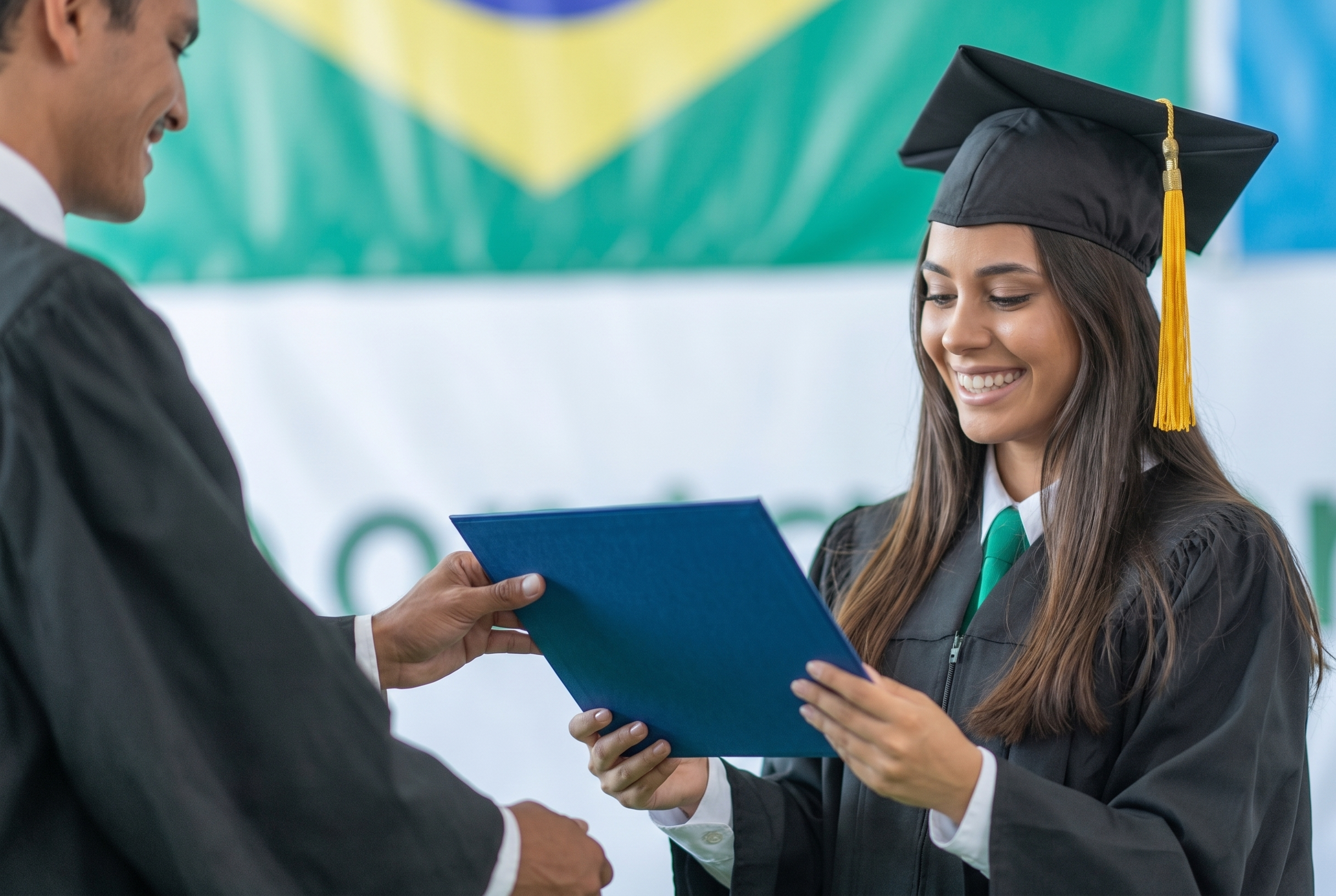 Aluna formada recebendo certificado Medpro